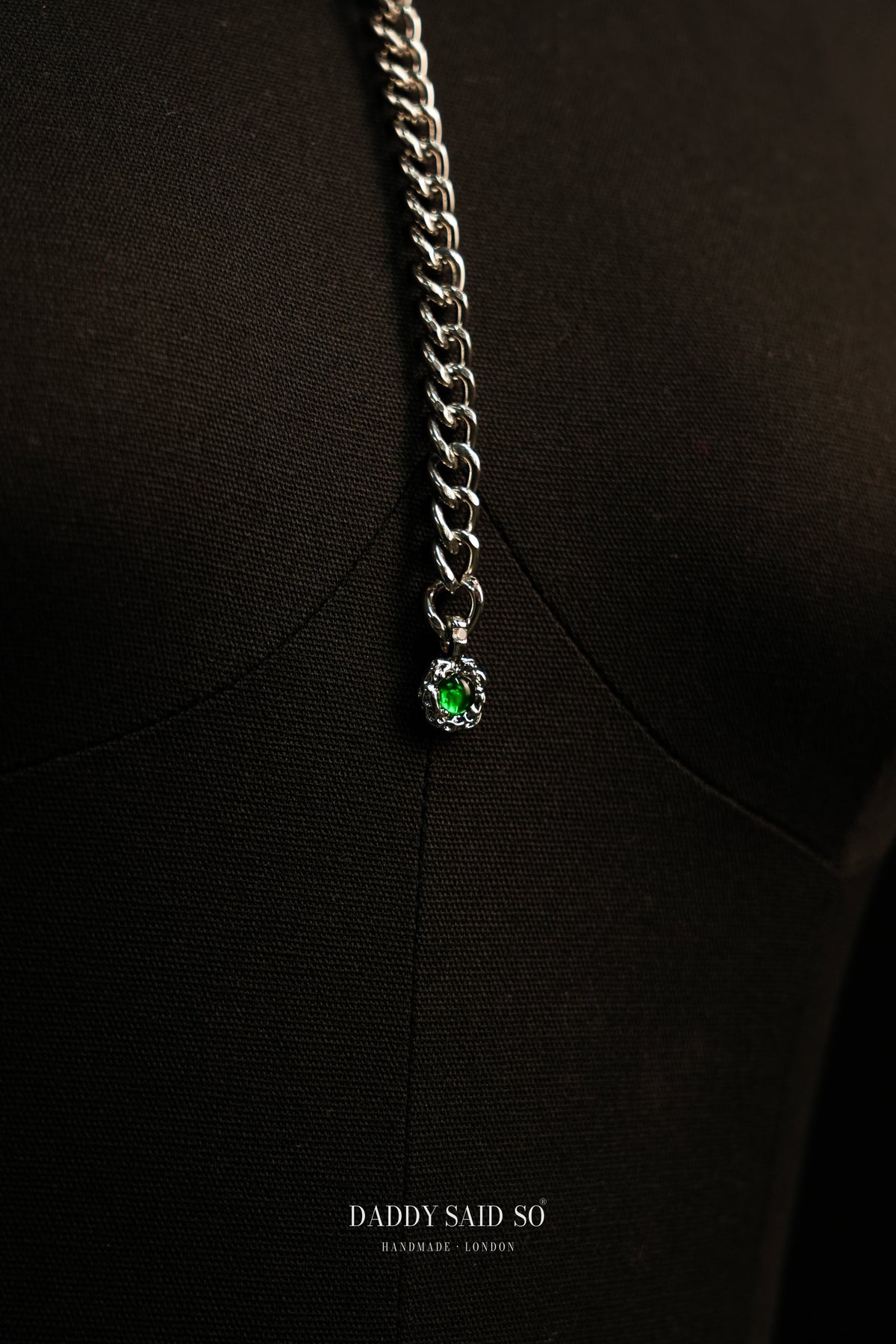 The Silver Green Drop Lariat