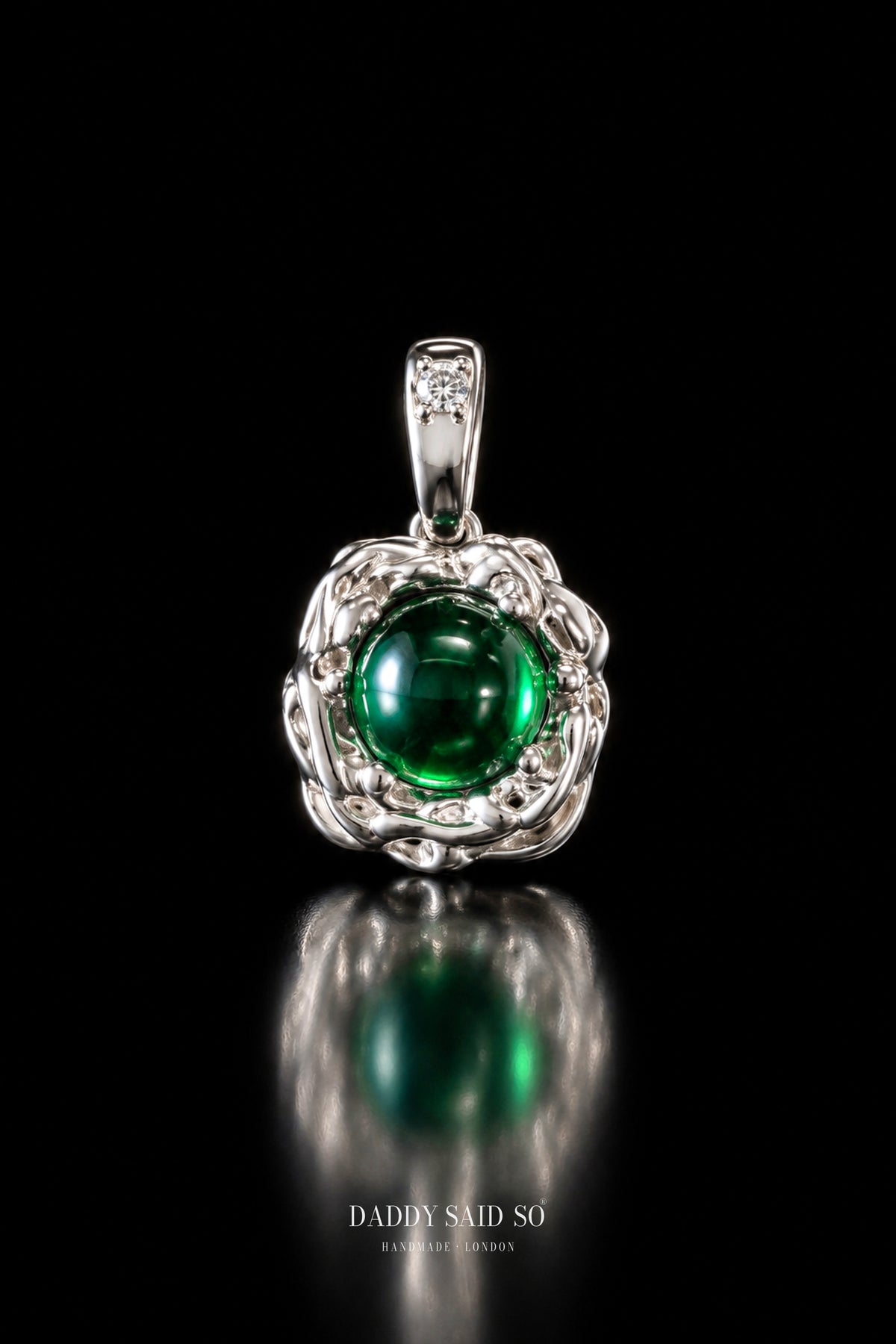 The Silver Green Drop Lariat