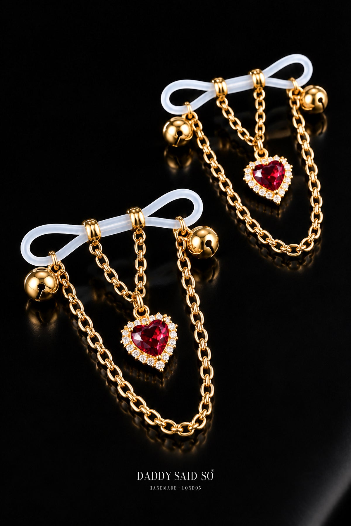 The Jewelled Heart Chain Clamps