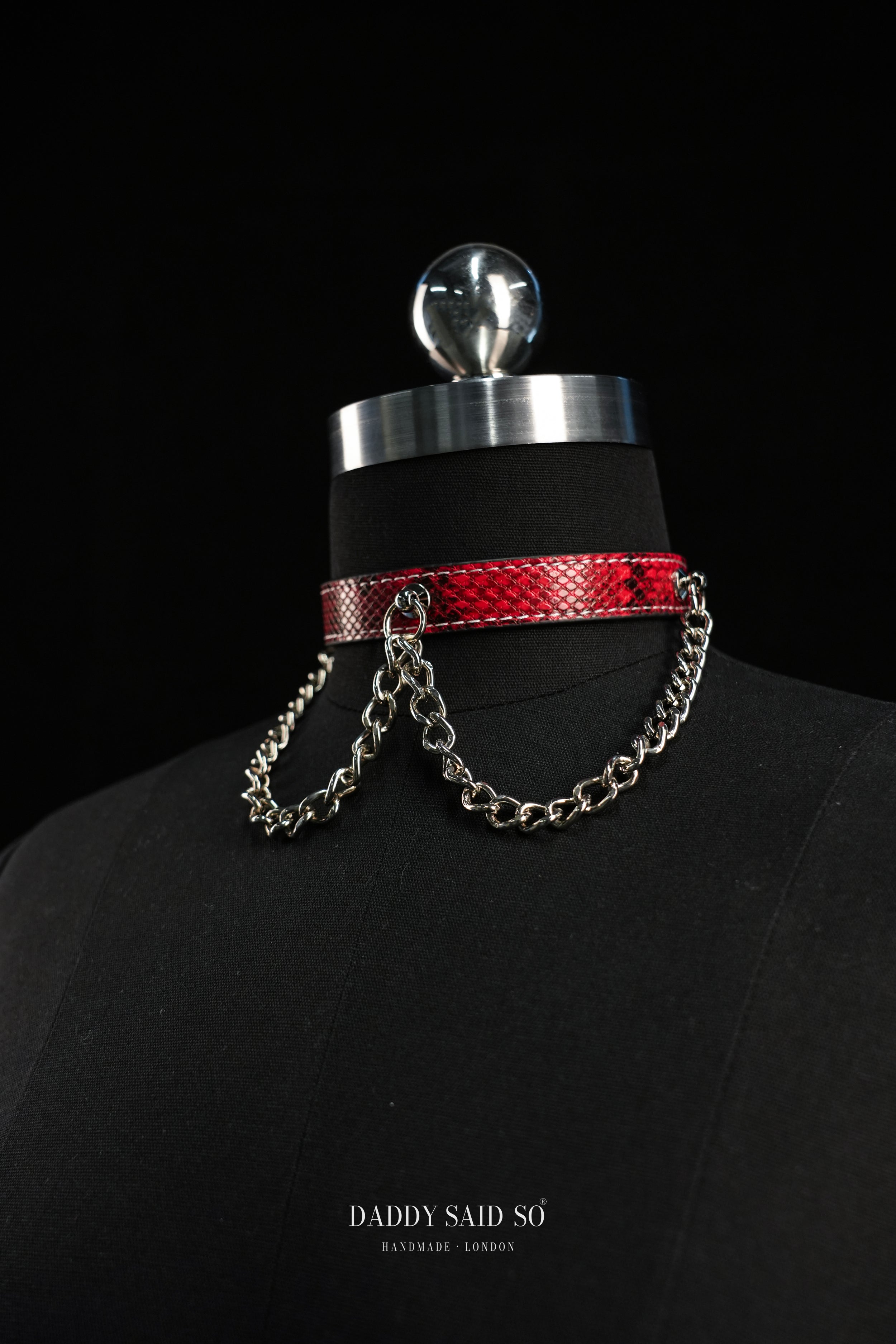Red Double Chain Choker